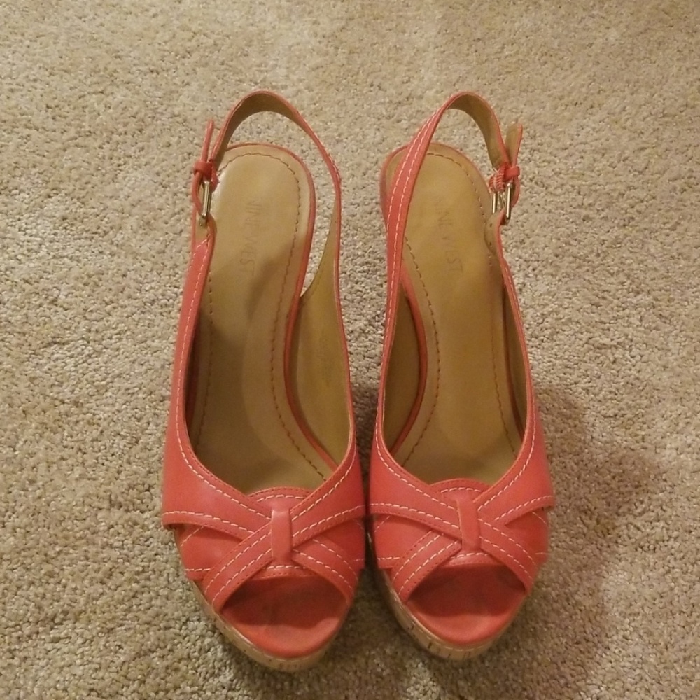Super Fun Orange Peep Toe Pumps